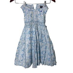 QE Question Everything blue start print cotton girls summer dress size 4-5yo
